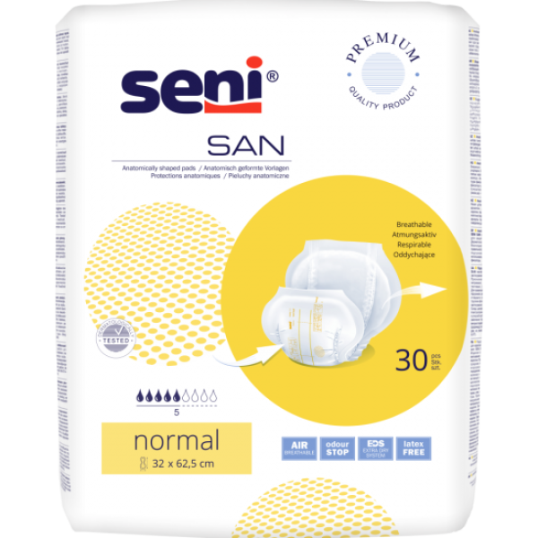 Preview: San Seni Normal Inkontinenzvorlagen - für Damen und Herren, bei mittlerer Inkontinenz