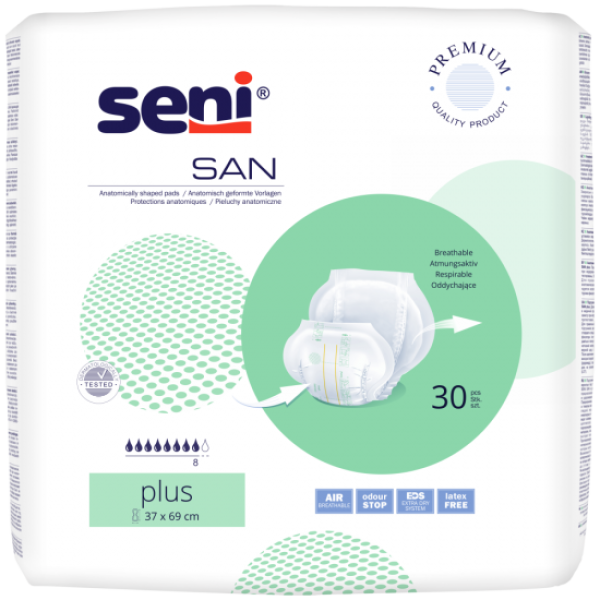 San Seni Plus Inkontinenzvorlagen - für Damen und Herren, sehr schwere Inkontinenz - 37 x 96 cm