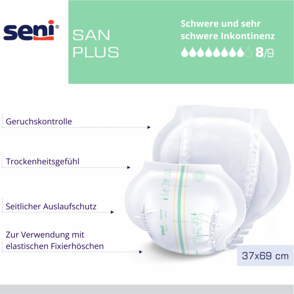 Preview: San Seni Plus Inkontinenzvorlagen - für Damen und Herren, sehr schwere Inkontinenz