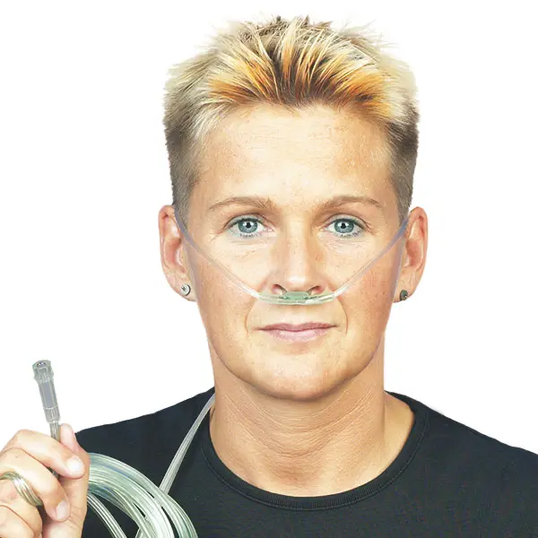 Sauerstoffbrille Soft - Grüner Doppelkatheter mit Softansatz, mit 2,1m Verbindungsschlauch