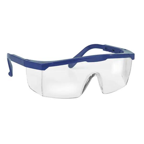 Schutzbrille mit integriertem Seitenschutz und längenverstellbaren Bügeln