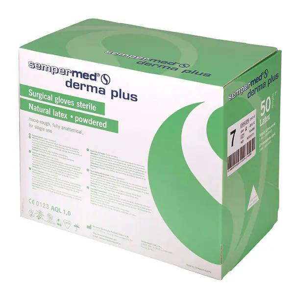 Sempermed Derma Plus OP Handschuhe - steril, gepudert, mit mikrorauer Oberfläche 