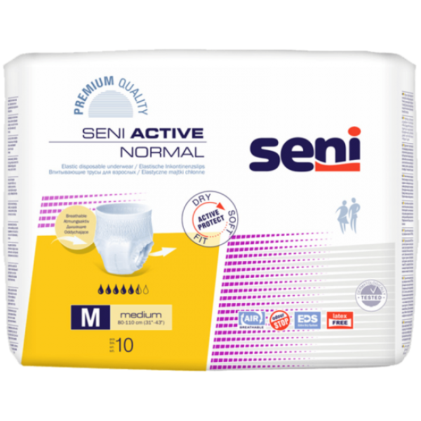 Seni Active Normal - Inkontinenzhosen, Größe M (Medium), Taillen-Umfang 80 - 110 cm