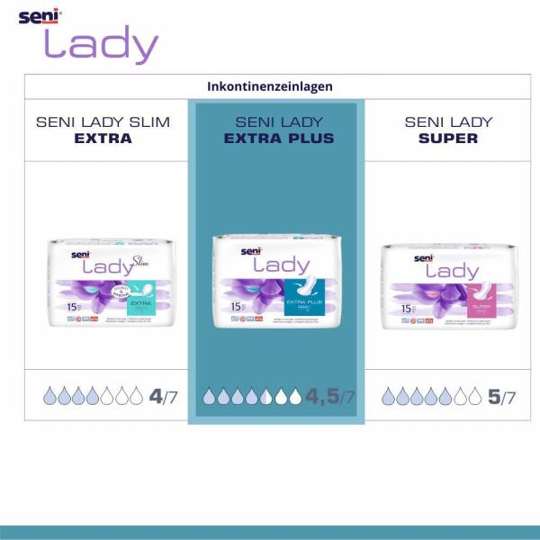 Preview: Seni Lady Extra Plus Inkontinenzeinlage - für Frauen, leichte bis mittlere Inkontinenz