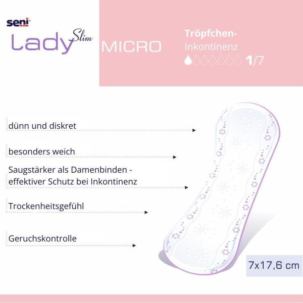 Preview: Seni Lady Slim Micro,  20 Stück - Inkontinenzeinlagen