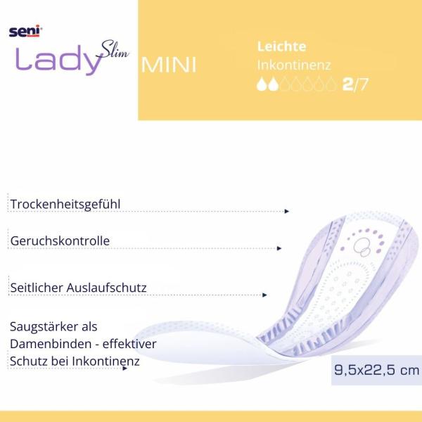 Preview: Seni Lady Slim Mini, 20 Stück - Inkontinenzeinlagen