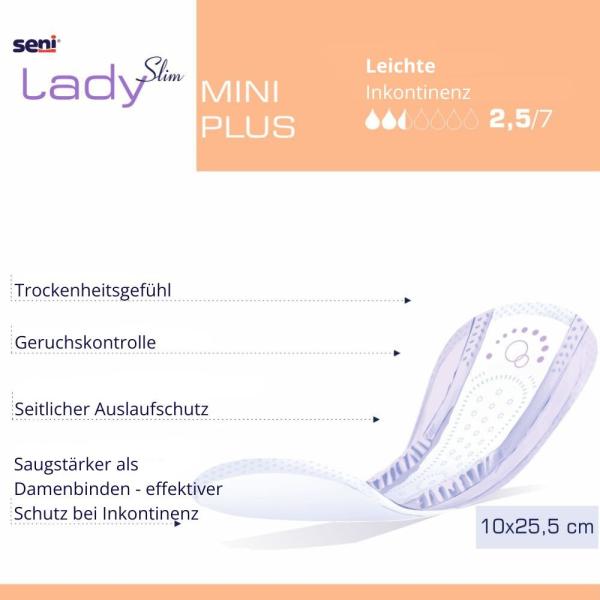 Preview: Seni Lady Slim Mini Plus,  20 Stück - Inkontinenzeinlage