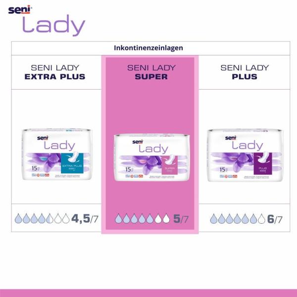 Preview: Seni Lady Super Inkontinenzeinlage - für Frauen, bei mittlerer Inkontinenz
