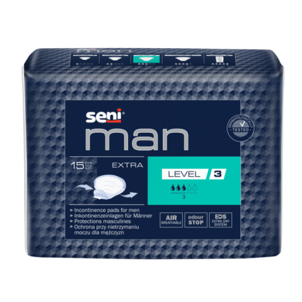 Preview: Seni Man Extra Level 3 Inkontinenzeinlage - für Männer, leichte bis mittlere Inkontinenz