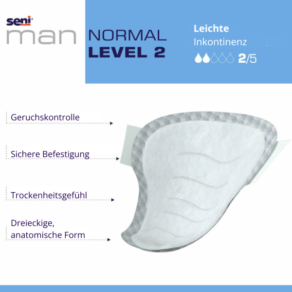 Preview: Seni Man Normal Level 2 Inkontinenzeinlage - für Männer, bei leichter Inkontinenz