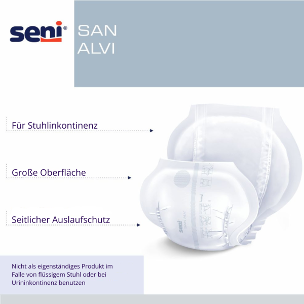 Preview: Seni San Alvi - Vorlagen bei Stuhlinkontinenz, 37 x 69 cm, 30 Stück