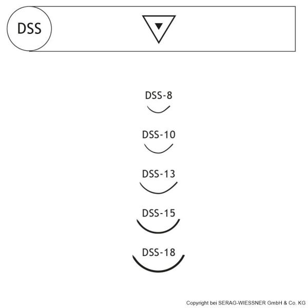 Preview: Seralon DSS15  2Dtzd - Blaues monofiles, nicht resorbierbares Nahtmaterial (SSB-fähig)