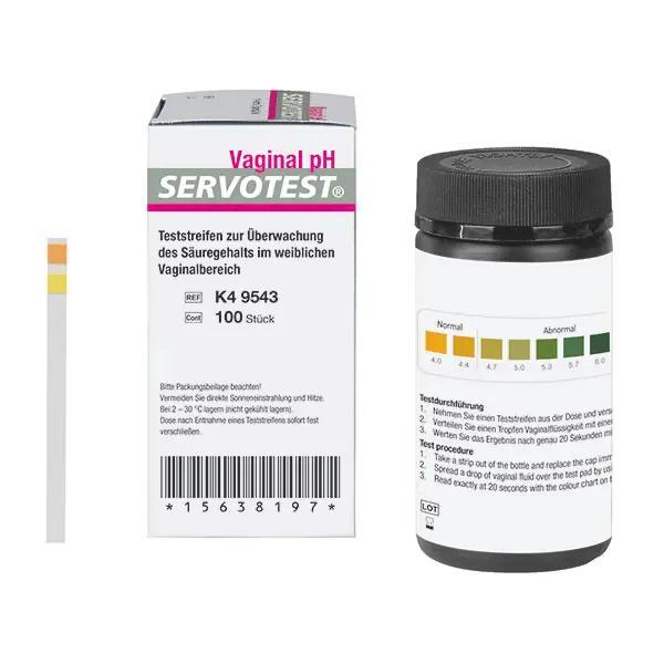 SERVOTEST Vaginal-pH-Indikatorstreifen - pH 4.0 - 7.0, schnell und einfach, 100 Stück