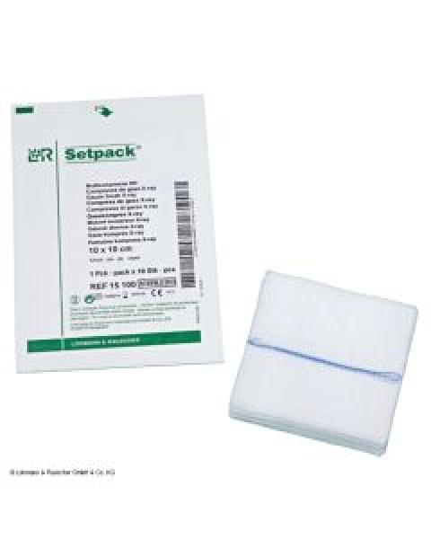 Setpack Mullkompressen RK - 10x10cm, steril, aus 100% Baumwolle, mit Röntgenkontrastfaden (SSB-fähig)
