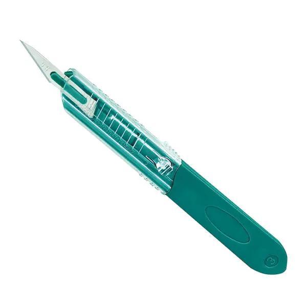 Preview: Sicherheitsskalpelle - Mit patentiertem Schiebeprotektor der Edelstahlklinge - steril