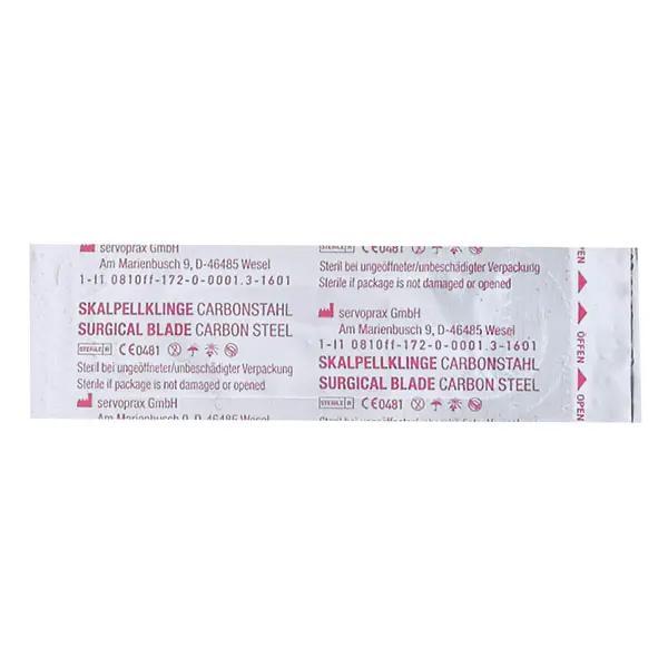 Preview: Skalpellklingen aus 0,4 mm Carbon-Stahl - Einzeln steril im Alu-Blister