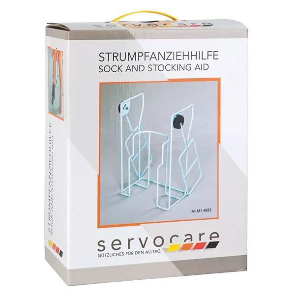 Preview: Socken- und Strumpfanziehhilfe Drahtgestell mit ausklappbaren seitlichen Griffe