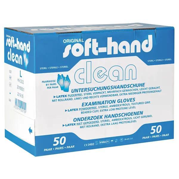 Soft-Hand Clean - Paarweise steril verpackte, puderfreie Untersuchungshandschuhe