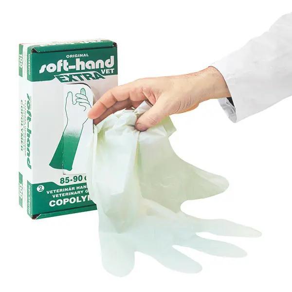 Preview: Soft-Hand extra Vet - Veterinärhandschuhe aus grüner Copolymer-Folie