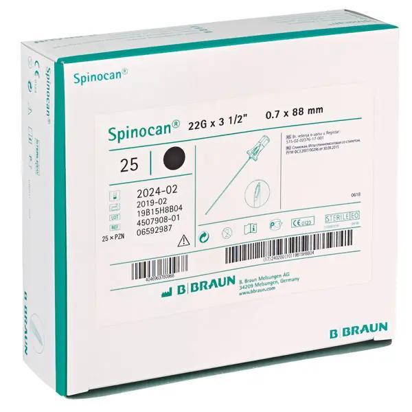 Spinocan B.Braun - Kanüle für die Spinalanästhesie, mit Quincke-Schliff - 22G  0,70 x 40 mm  schwarz