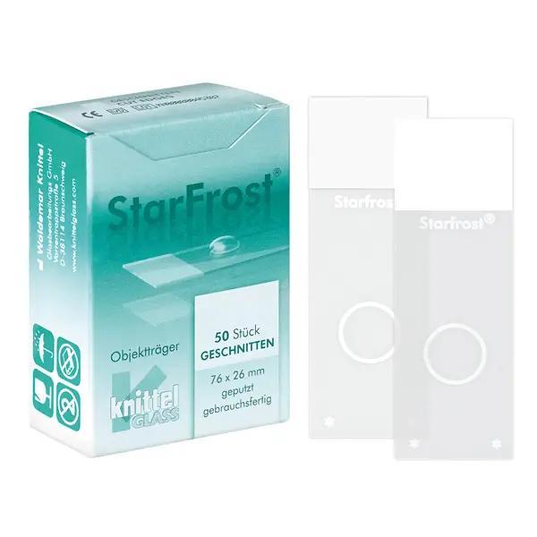 StarFrost CYTO-Slides - Objektträger, 90°-Schliff, weißes Beschriftungsfeld, 50 Stück
