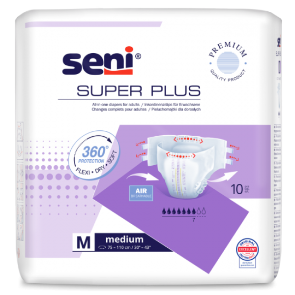 Super Seni Plus Inkontinenzhosen, Gr. XS bis XXL -  schwere Urin- und Stuhlinkontinenz