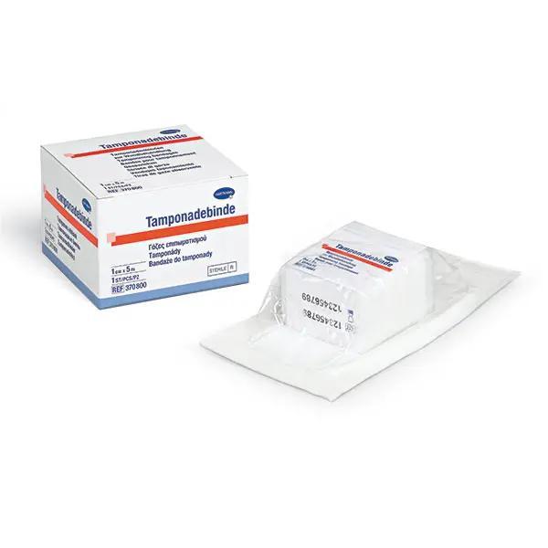 Tamponadenbinde, steril - Aus reiner Baumwolle, mit gewebten Kanten, 5 m Länge (SSB-fähig)