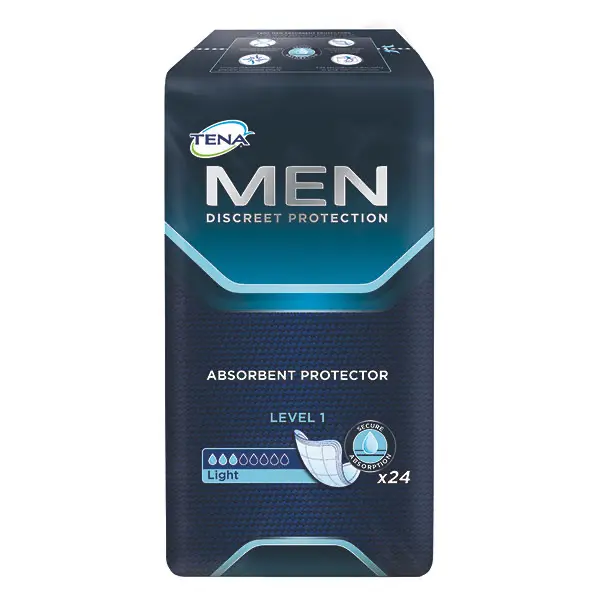 Tena Men Einlagen - Anatomisch geformt, hautfreundlicher Vliesstoff, hochsaugfähig