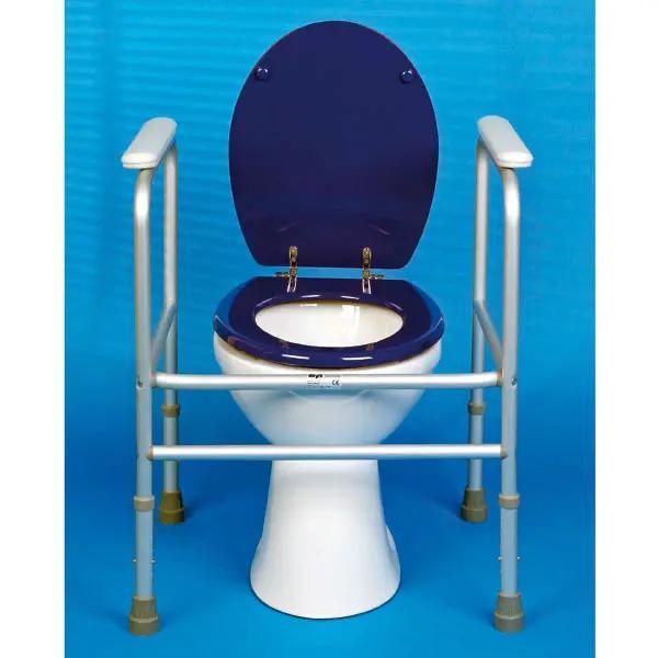 Preview: Toilettenrahmen aus Aluminium - Höhenverstellbar und mit Anti-Rutsch-Gummikappen