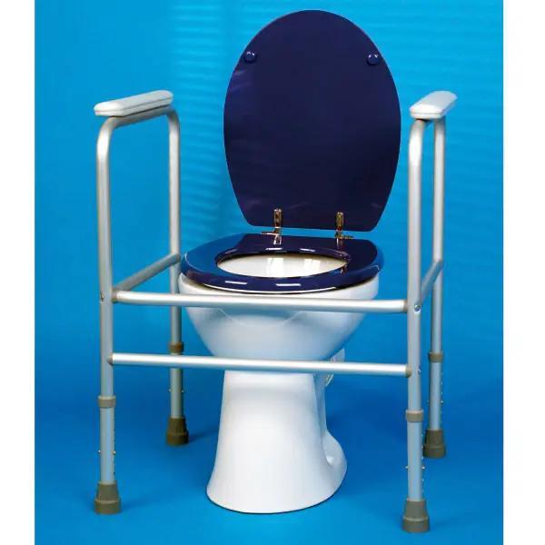 Preview: Toilettenrahmen aus Aluminium - Höhenverstellbar und mit Anti-Rutsch-Gummikappen