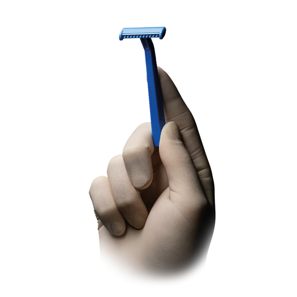 Preview: TOP-Comfort Einmalrasierer - 1 schneidig, blau, Breite 40 mm, unsteril, 100 Stück