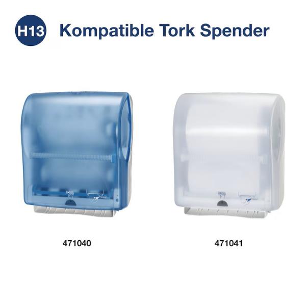 Preview: Tork Advanced Rollenhandtuch, 6 Rollen - weiß, 2-lagig, 24,7 cm x 143 m, für H13-System