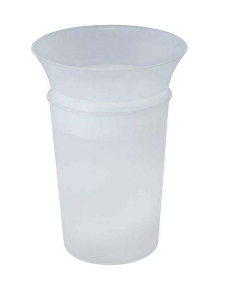 Trinkbecher aus Kunststoff mit Trichteraufsatz - Transparent, 200 ml