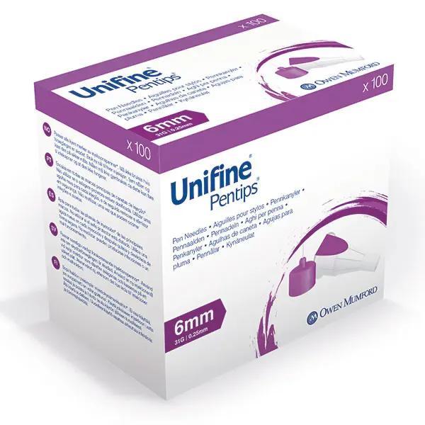 Preview: Unifine Pentips mit Gleitbeschichtung - Passend für Autopen und die meisten Insulinpens
