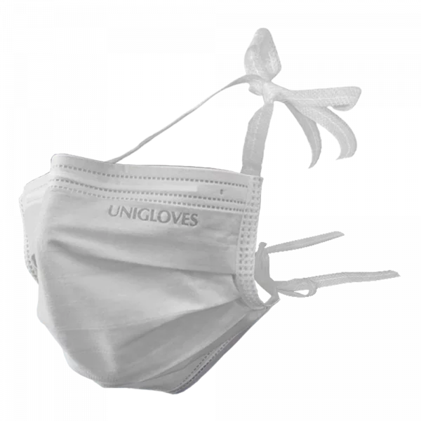 Preview: Unigloves OP-Mundschutz-Basic - 50 Stück 3-Lagig Typ II R zum Binden Formbarer Nasenbügel