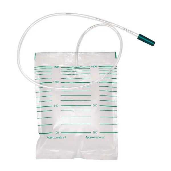 Urinbeutel 1,5 Liter Unsteril - geschlossen & graduiert - Schlauch 90 cm