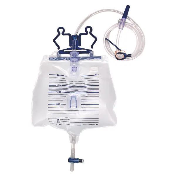 Urinbeutelsystem 2 Liter, steril - Geschlossenes Urin-Drainagesystem inkl. Rücklaufsperre 