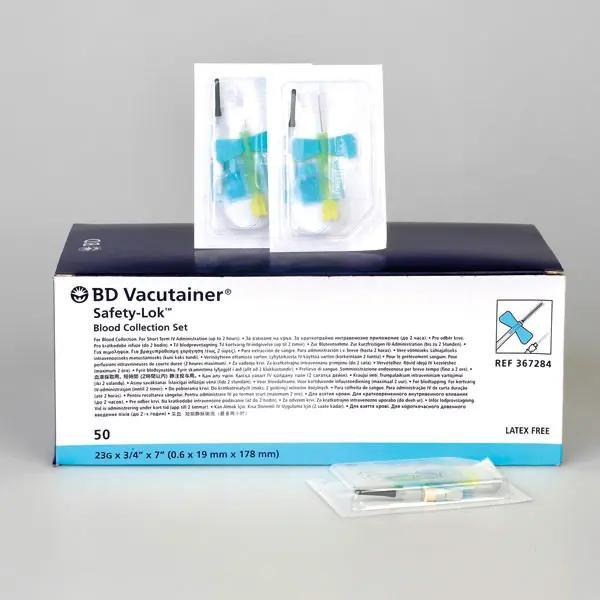 Preview: Vacutainer Safety Lok Blutentnahmeset - Flügelkanüle mit flexiblem Entnahmeschlauch