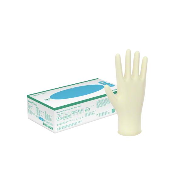 Vasco Basic Latex-Untersuchungshandschuhe - Puderfrei, Naturweiß, mit Rollrand, 100 Stück