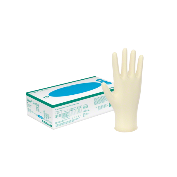 Vasco Sensitive Einmalhandschuhe - puderfrei, unsteril, Latex, gute Griffigkeit