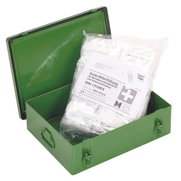 Preview: VERBANDKASTEN - Metall DIN 13169:2021 (groß), fertig gefüllt