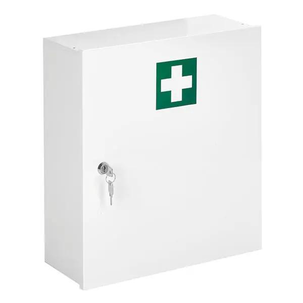 Preview: Verbandschränke leer - Aus weißem Stahlblech gefertigt mit verstellbaren Böden, 2 Größen