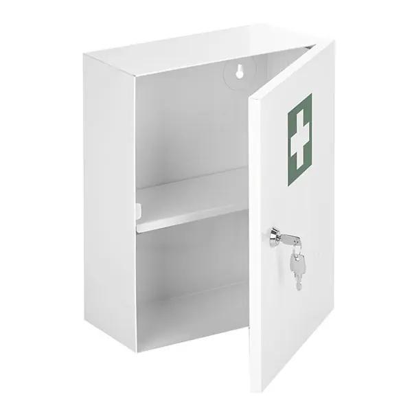 Preview: Verbandschränke leer - Aus weißem Stahlblech gefertigt mit verstellbaren Böden, 2 Größen