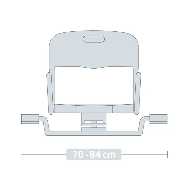 Preview: Wannen-Drehsitz - Sicherer Kunststoffsitz mit Rücken- und Seitenlehne, 90° drehbar