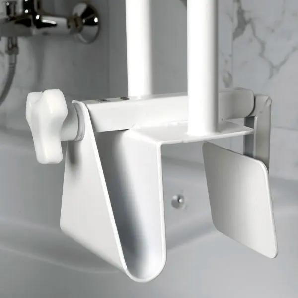 Preview: Wannengriff - Kräftige Stahlkonstruktion mit weißem, hygienischen Vinyl überzogen