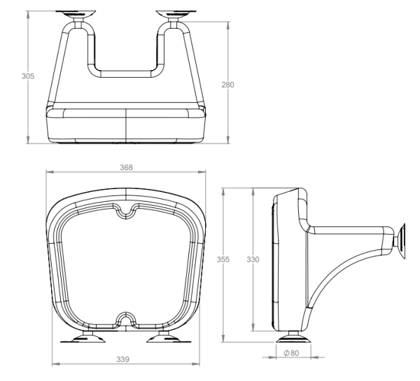Preview: Wannenverkürzer - Aus haltbarem Kunststoff mit Saugfüßen, Verkürzung um 25 cm