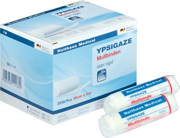 YPSIGAZE Mullbinden weiß - zu Fixierung von Wundauflagen (SSB-fähig)