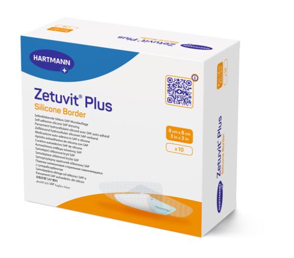 Preview: Zetuvit Plus Silicone Border - SAP-Wundauflage mit Silikon-Wundkontaktschicht (SSB-fähig)