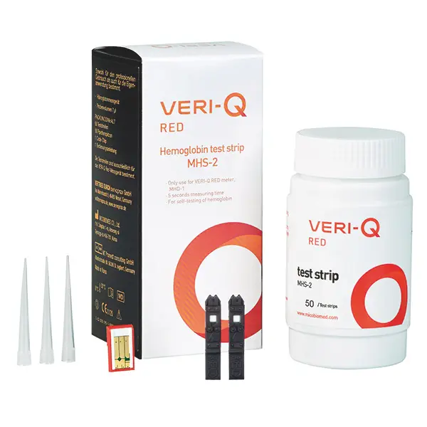 Zubehör für das Veri-Q-Red - Hämoglobin-Messgerät -VERI-Q-RED HB-Teststreifen