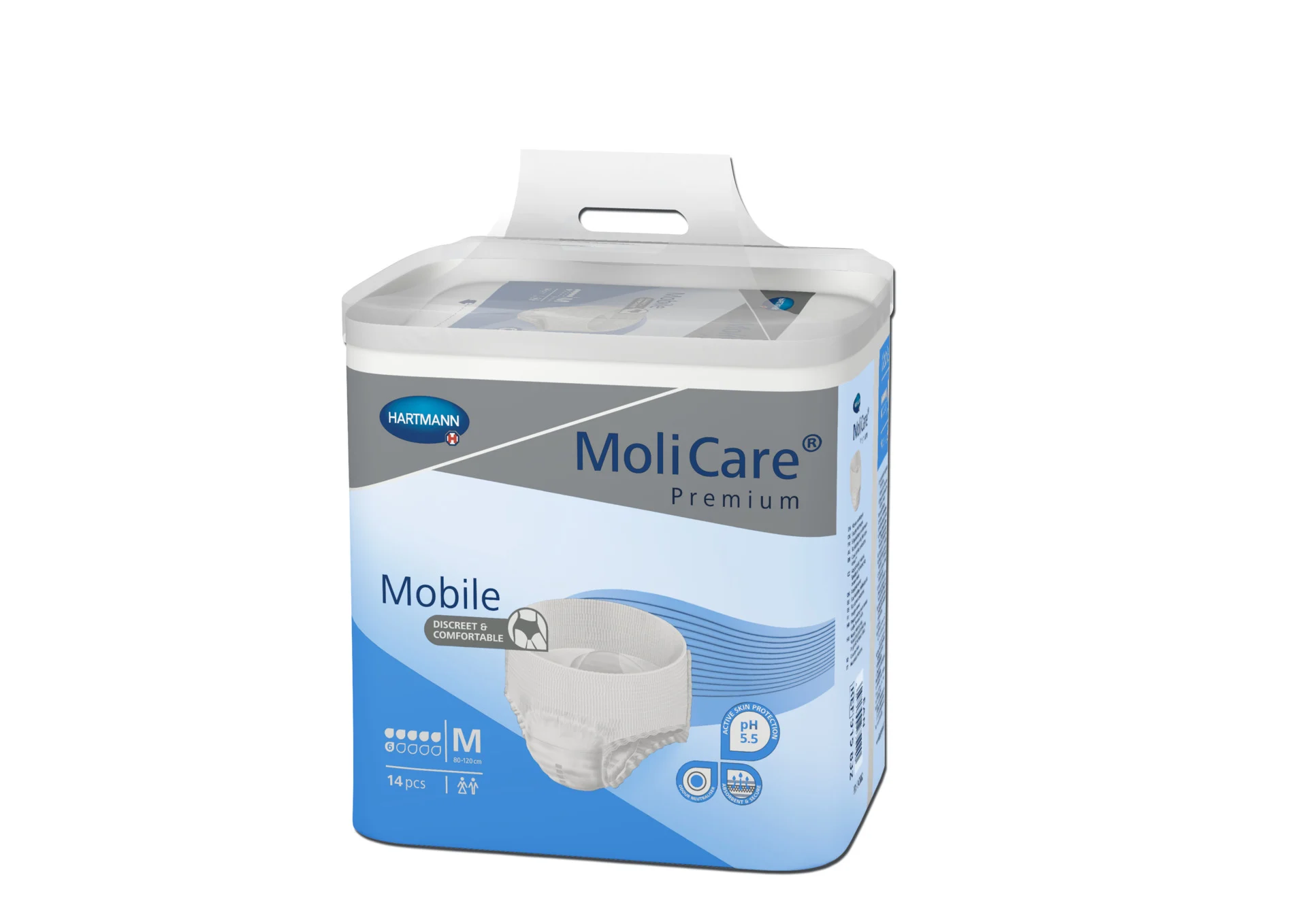 14 Stück MoliCare Premium Mobile 6 Tropfen-  Einweghosen für Mittlere Inkontinenz 